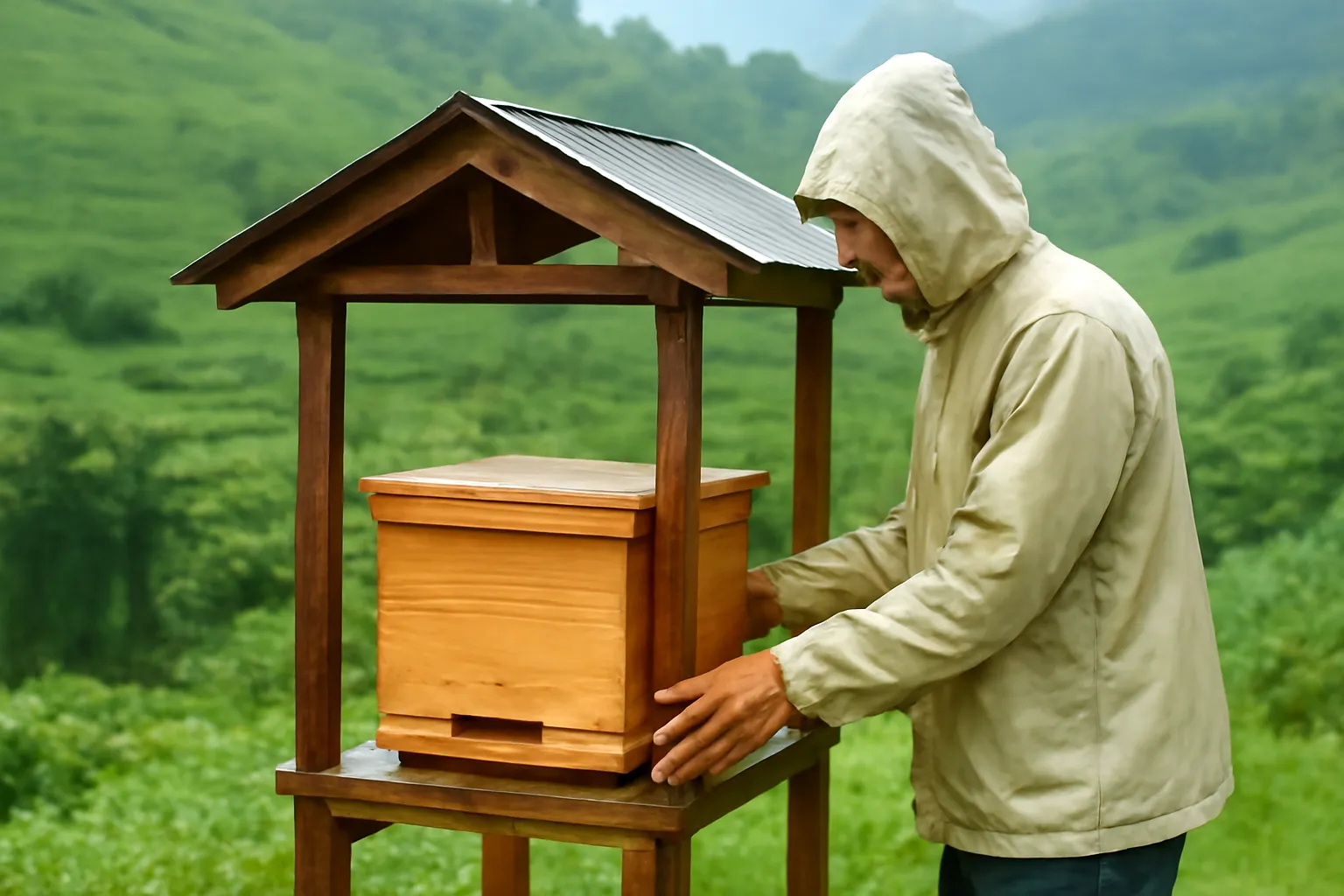 Settling a Stingless Bee Colony in the Rainy Season