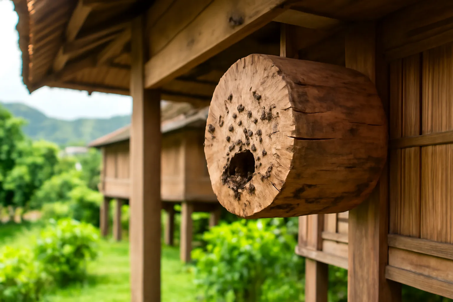 Traditional Stingless Bee Log Hives in Vietnam