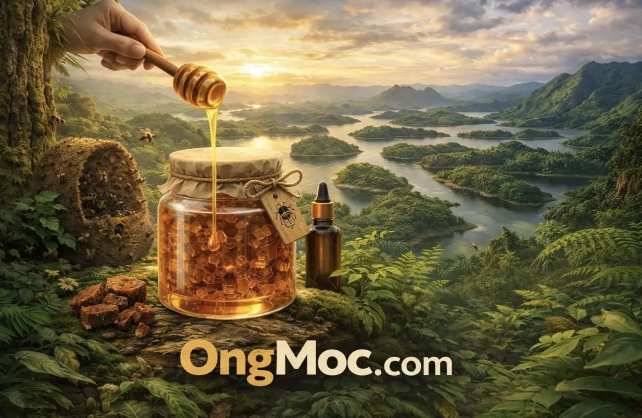 Ta Dung stingless bee honey in the jar